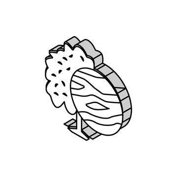 Mango wood isometric icon vector illustration Stock Illustration