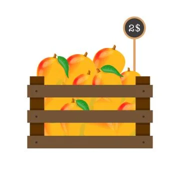 Mango in wooden grate Ilustración de archivo