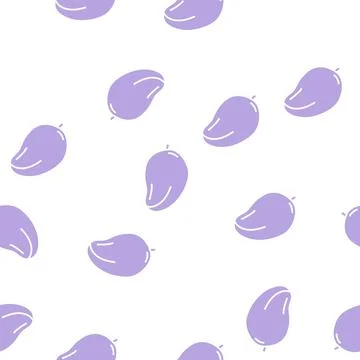Mango yellow fruit glyph seamless pattern Stock Illustration