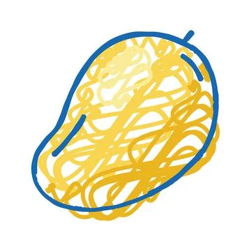 Mango yellow fruit icon doodle illustration Stock Illustration