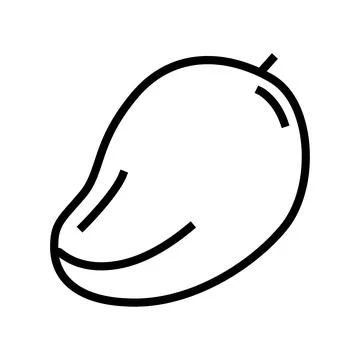 Mango yellow fruit line icon vector illustration Stock Illustration