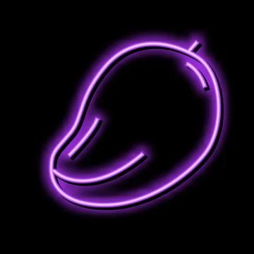 Mango yellow fruit neon glow icon illustration Stock Illustration