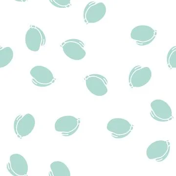 Mango yellow leaf fruit glyph seamless pattern イラスト素材