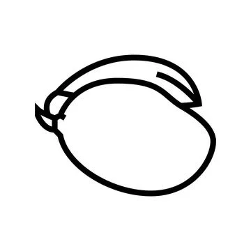 Mango yellow leaf fruit line icon vector illustration Stock Illustration