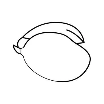 Mango yellow leaf fruit line icon vector illustration 스톡 일러스트