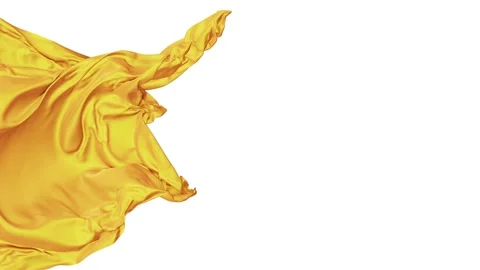 Mango yellow matte cloth as fly away opener 3D animation with alpha Stock Footage 159511964