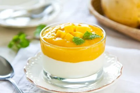 Mango  yogurt Stock Photos