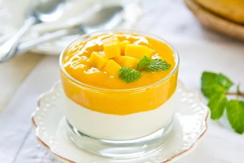Mango  yogurt Stock Photos