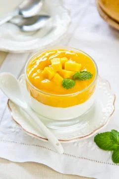 Mango  yogurt Stock Photos