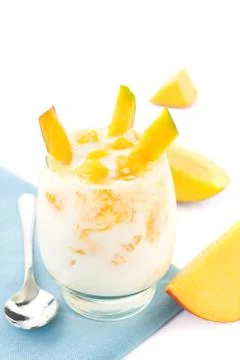 Mango yogurt Stock Photos