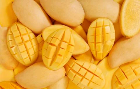 Mangoes background Stock Photos
