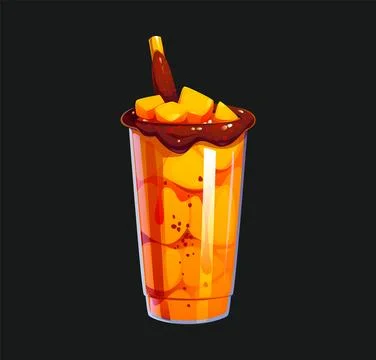 Mangonada Mexican mango chamoy smoothie drink Stock Illustration