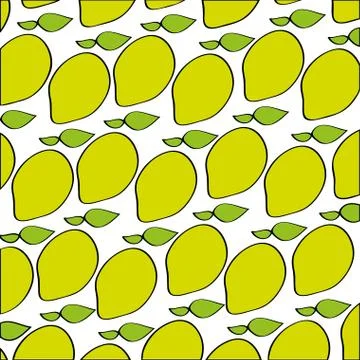Mangos pattern fresh fruit drawing icon 스톡 일러스트