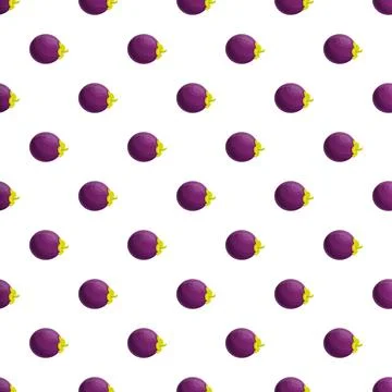 Mangosteen fruit repeating pattern background design Stock Illustration