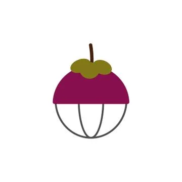 Mangosteen fruit vector design template illustration Иллюстрация