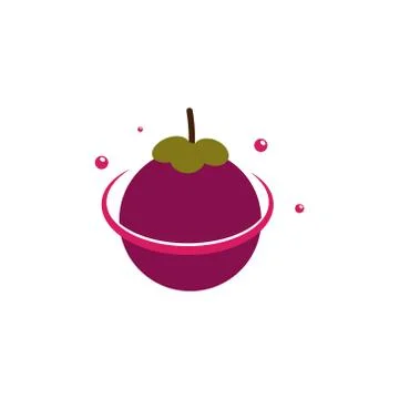 Mangosteen fruit vector design template illustration Stock Illustration