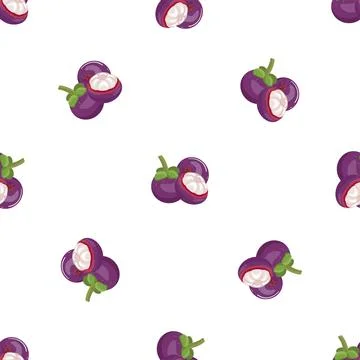 Mangosteen fruits pattern seamless vector Illustrazione stock