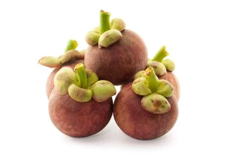Mangosteen isolate on white background Stock Photos