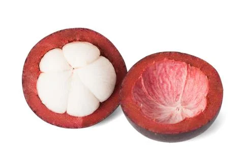 Mangosteen isolate on white background Stockfoto's