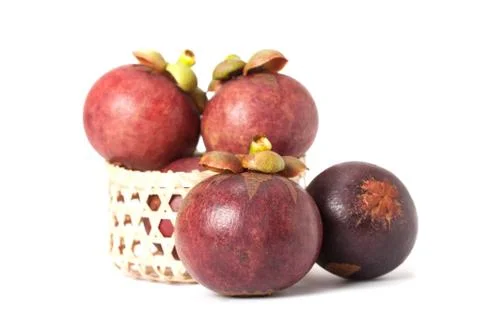 Mangosteen isolate on white background Stock Photos