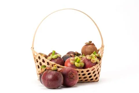 Mangosteen isolate on white background Stock Photos