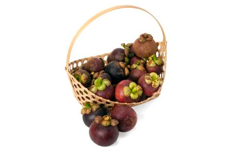 Mangosteen isolate on white background Stock Photos