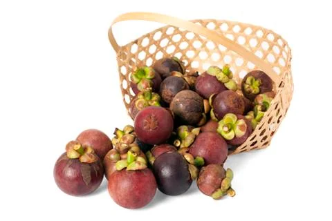 Mangosteen isolate on white background Stock Photos