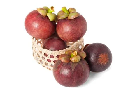 Mangosteen isolate on white background Stock Photos