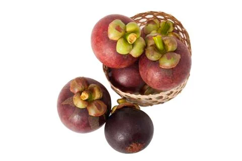 Mangosteen isolate on white background Stock Photos