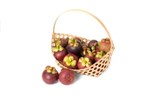 Mangosteen isolate on white background Stock Photos