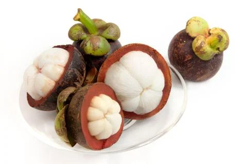 Mangosteen split Stock Photos