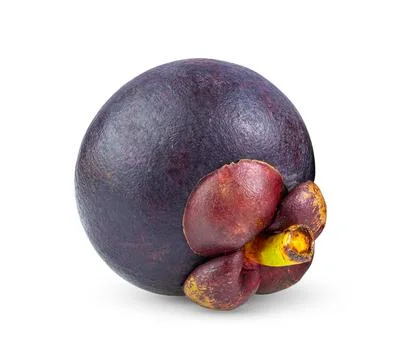 Mangosteen on white background Stock Photos