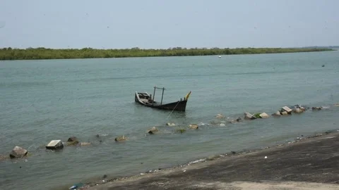 Mangrove river at high tide Vídeo Stock 333083473