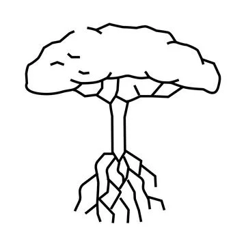 Mangrove tree line icon vector illustration Stock Illustration