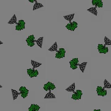 Mangrove tree vector seamless pattern Stock Illustration