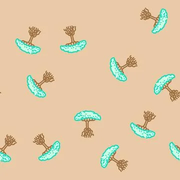 Mangrove tree vector seamless pattern 스톡 일러스트