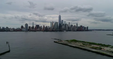 Manhattan across the bay Stock Footage 149760736