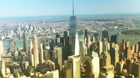 Manhattan Aerial View Stock Footage 49950629