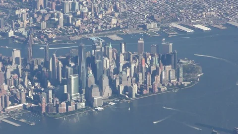 Manhattan aerial view Stock Footage 89030702