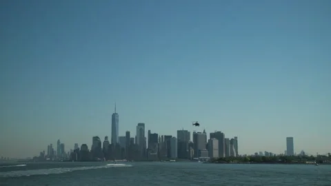 Manhattan and Helicopter Stock-Footage 276515223