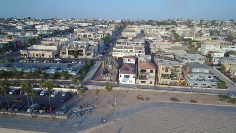 Manhattan Beach Drone Shot Stock Footage 84874032