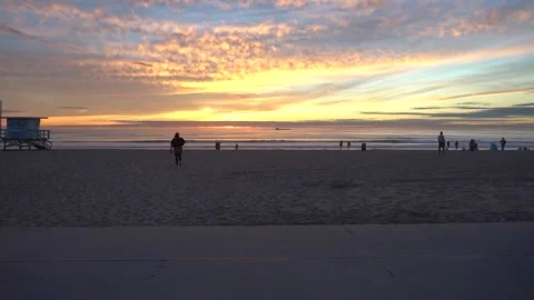 Manhattan Beach - El Porto - Sunset - Los Angeles 2022 08 Stock Footage 169741663