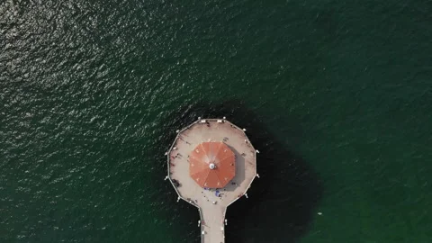 Manhattan Beach Overhead Pier Stock Footage 146660397