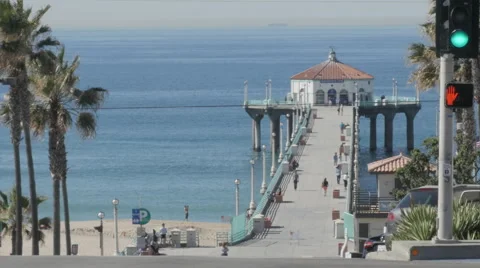 Manhattan Beach Pier Stock Footage 61151330