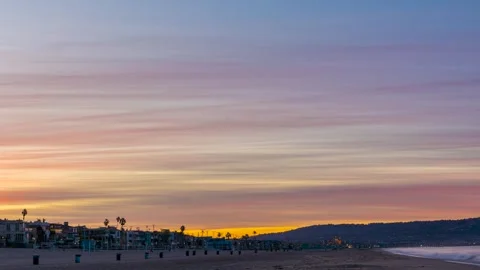 Manhattan Beach Sunrise Timelapse Stock Footage 258794817