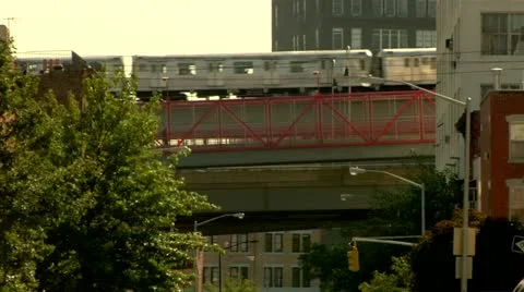 Manhattan Bound Train Crossing Over Williamsburg Bridge Day Stock Footage 22159866
