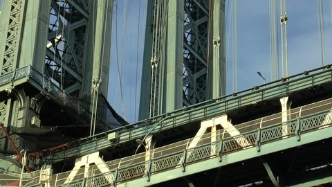 Manhattan Bridge Architecture Stock Footage 121103004
