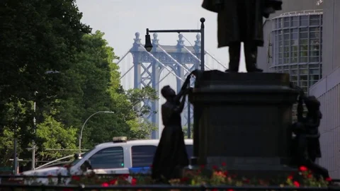 Manhattan Bridge Beyond Park 스톡 동영상 78633767