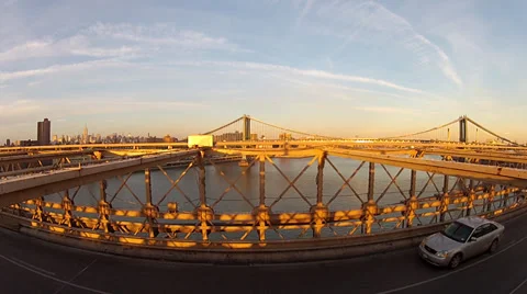 MANHATTAN BRIDGE FROM BROOKLYN BRIDGE Stock Footage 35296957