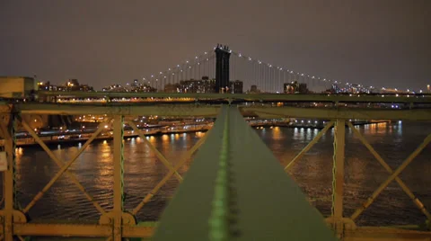 Manhattan Bridge from Brooklyn Bridge Video stock 37111866